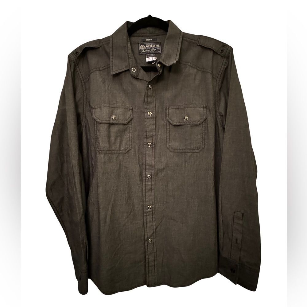 American Rag Snap Button Long Sleeve Shirt Size Medium